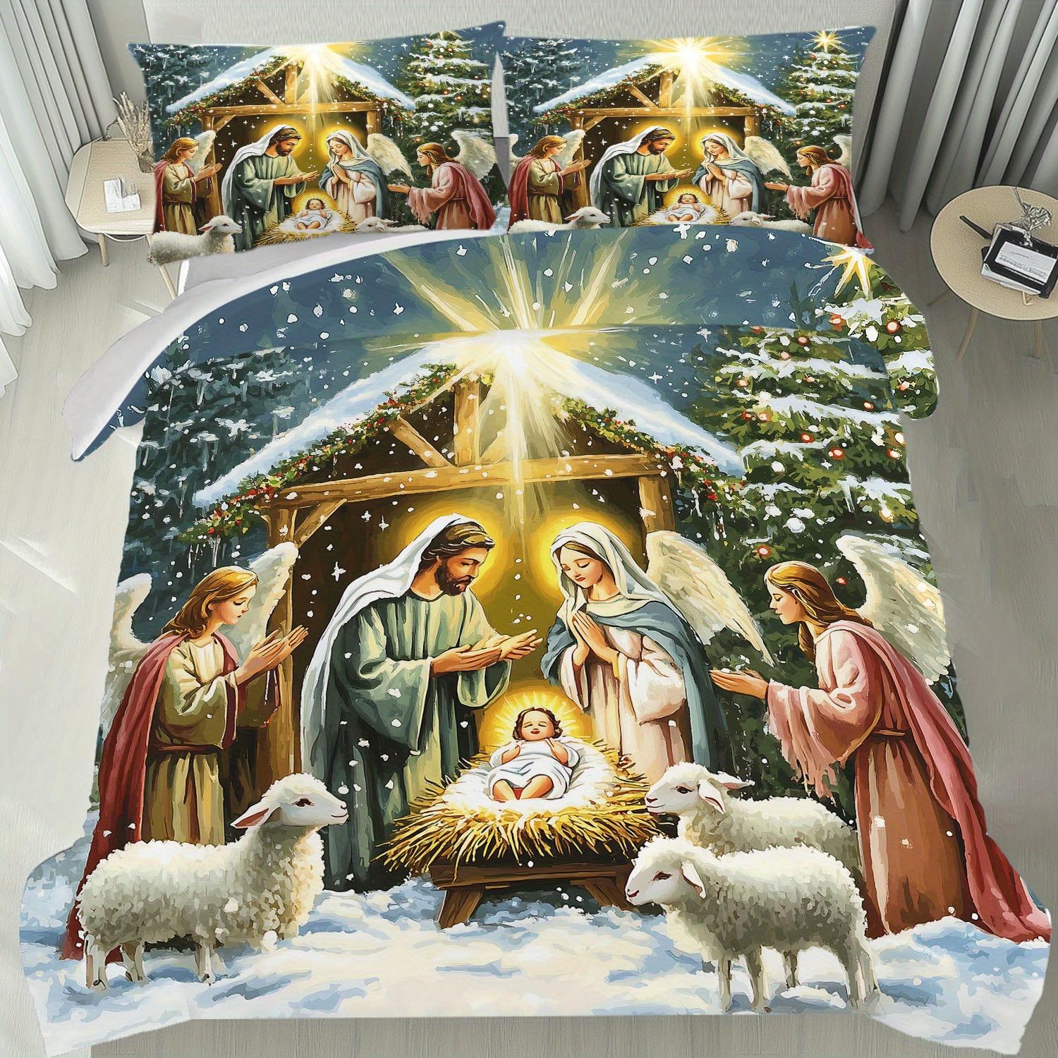 Comforter Latacaca 3Pcs 1 + 2 S Featuring A Peaceful Nativity Scene With Jesus Mary Joseph Comforter (quilt)-EU Single(135*200cm)3pcs
Comforter Latacaca 3Pcs 1 + 2 S Featuring A Peaceful Nativity Scene With Jesus Mary Joseph Comforter (quilt)-EU Single(135*200cm)3pcs