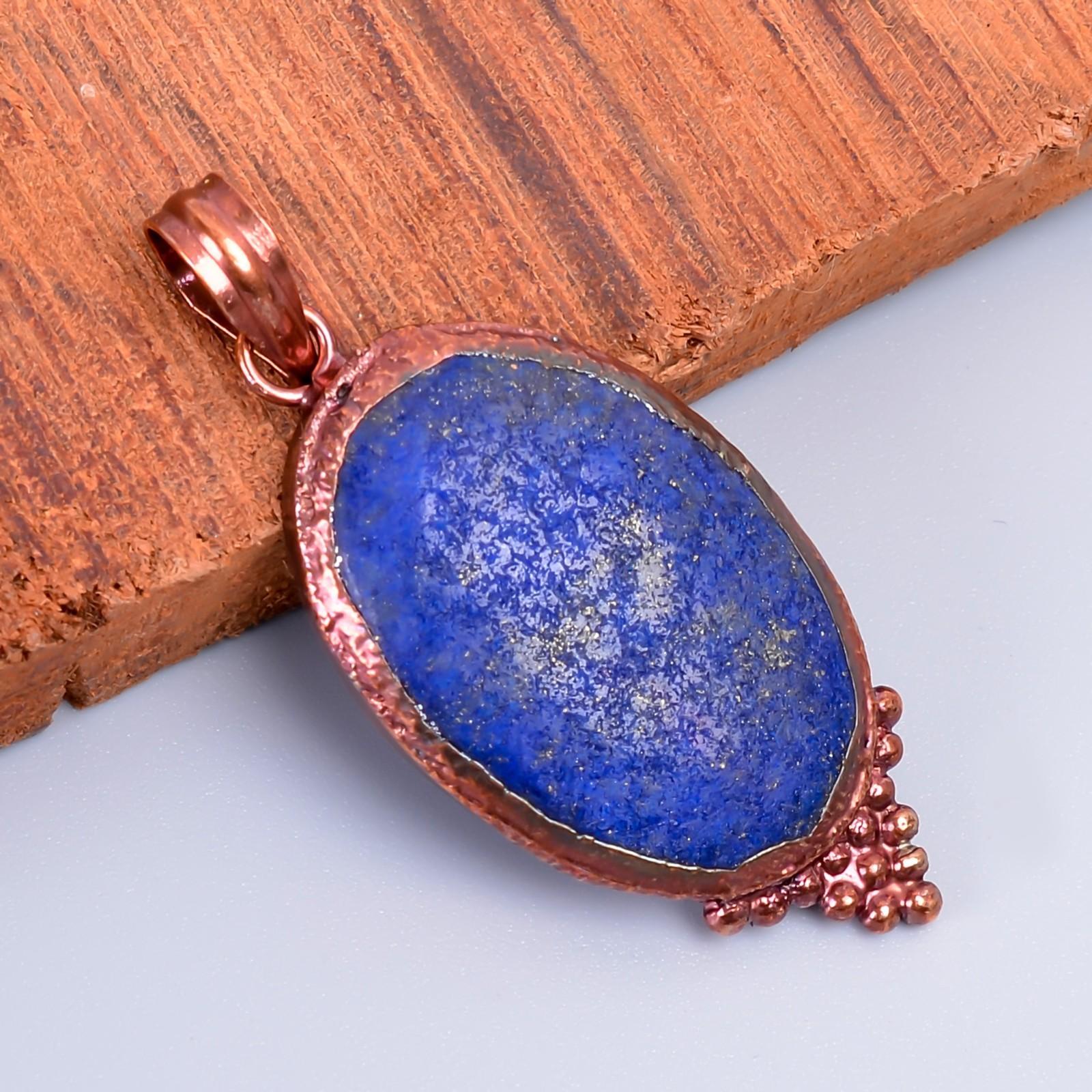 Natural Lapis Lazuli Copper September Birth Electroformed Handcrafted Pendant V-53
Natural Lapis Lazuli Copper September Birth Electroformed Handcrafted Pendant V-53
