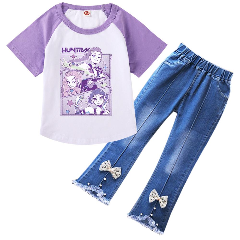 Дети Девочки Аниме Мультфильм K-Pop: Футболка с короткими рукавами и принтом «Охотники на демонов», повседневный комплект одежды из джинсов и брюк 100Cm фиолетовый
Дети Девочки Аниме Мультфильм K-Pop: Футболка с короткими рукавами и принтом «Охотники на демонов», повседневный комплект одежды из джинсов и брюк 100Cm фиолетовый