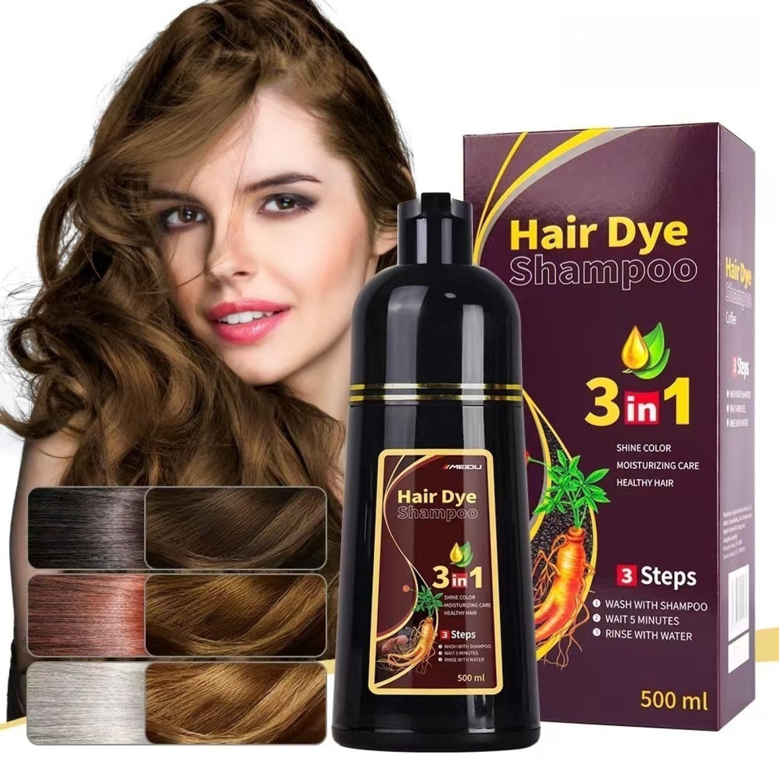 Hair Dye Shampoo 3 in 1 Hair Shampoo Instant Hair Dye Herbal Ingredients for Women Men Cover Gray White Hair, 10 Mins Fast Hair Dye No Damage to Hair
Hair Dye Shampoo 3 in 1 Hair Shampoo Instant Hair Dye Herbal Ingredients for Women Men Cover Gray White Hair, 10 Mins Fast Hair Dye No Damage to Hair