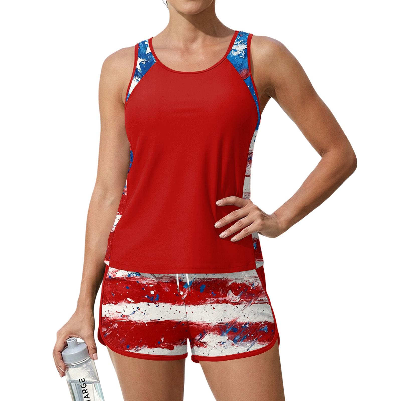 Women’s Two Piece Tankini Swimsuit with Printed Racerback Top and Shorts Athletic Swimwear for Beach Pool Vacation L винный
Women’s Two Piece Tankini Swimsuit with Printed Racerback Top and Shorts Athletic Swimwear for Beach Pool Vacation L винный
