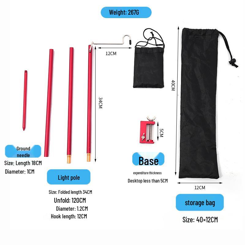 Ultra-Light Portable Aluminum Camping Table with Foldable Lantern Stand
Ultra-Light Portable Aluminum Camping Table with Foldable Lantern Stand
