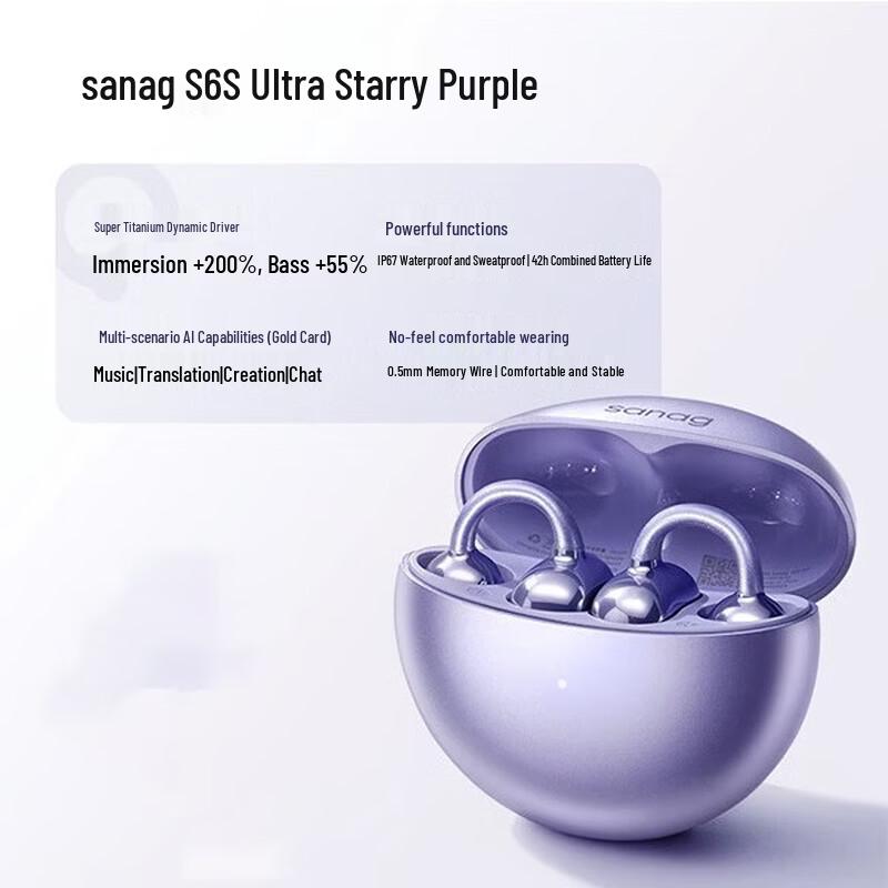 SANAG S6S Ultra Clip-on Open-Ear Wireless AI Headphones
SANAG S6S Ultra Clip-on Open-Ear Wireless AI Headphones