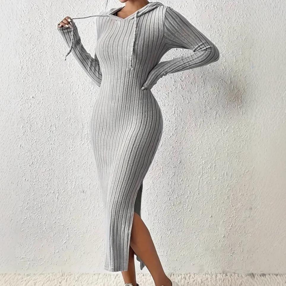 Autumn Winter Solid Long Sleeve Hooded Maxi Dress Women Casual Skinny Elastic Slim Straight Side Slit Knitted Dresses Vestidos XL
Autumn Winter Solid Long Sleeve Hooded Maxi Dress Women Casual Skinny Elastic Slim Straight Side Slit Knitted Dresses Vestidos XL