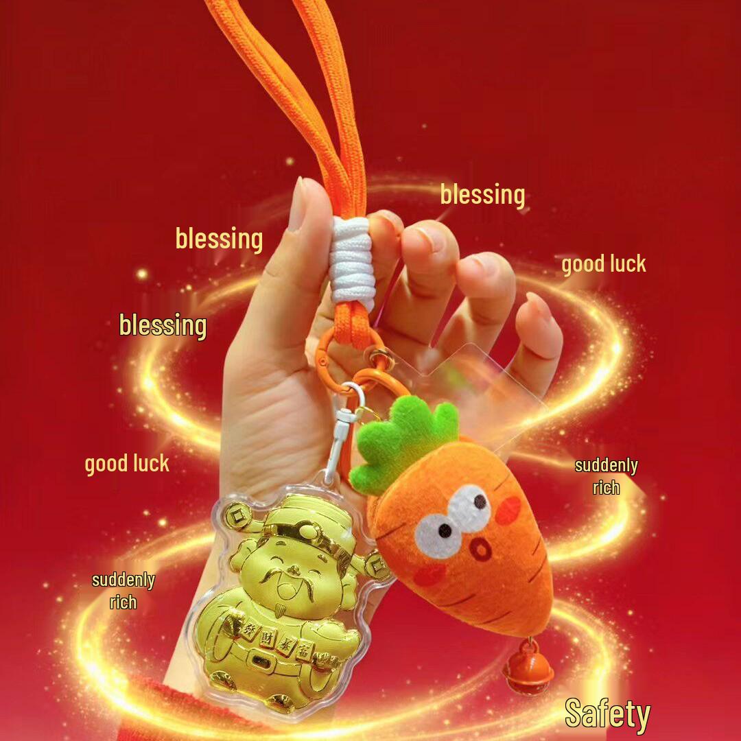 ShuiBei Gold God of Wealth Radish Charm: Keychain & Bag Pendant Souvenir
ShuiBei Gold God of Wealth Radish Charm: Keychain & Bag Pendant Souvenir
