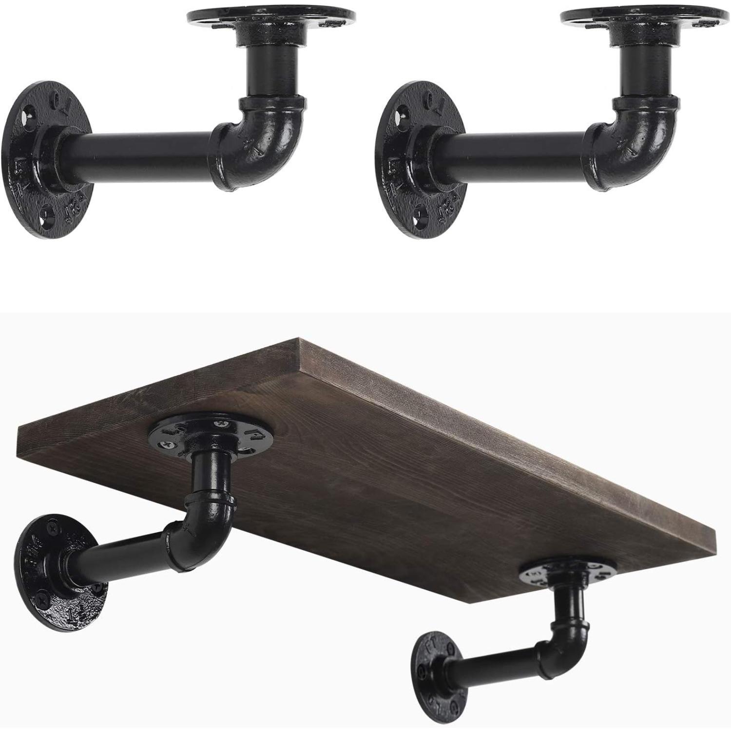 Industrial Iron Pipe Shelf Brackets 4-Pack - Heavy Duty Floating Shelves for DIY Wall Mount, Black чёрный
Industrial Iron Pipe Shelf Brackets 4-Pack - Heavy Duty Floating Shelves for DIY Wall Mount, Black чёрный
