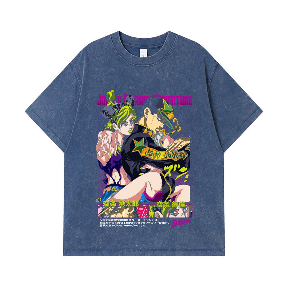 275 GSM Washed T-shirts 100% Cotton Jojos Bizzare V1 Jotaro Jolyne Print Unisex Heavy Cotton T Shirt 2XL королівський синій колір
275 GSM Washed T-shirts 100% Cotton Jojos Bizzare V1 Jotaro Jolyne Print Unisex Heavy Cotton T Shirt 2XL королівський синій колір