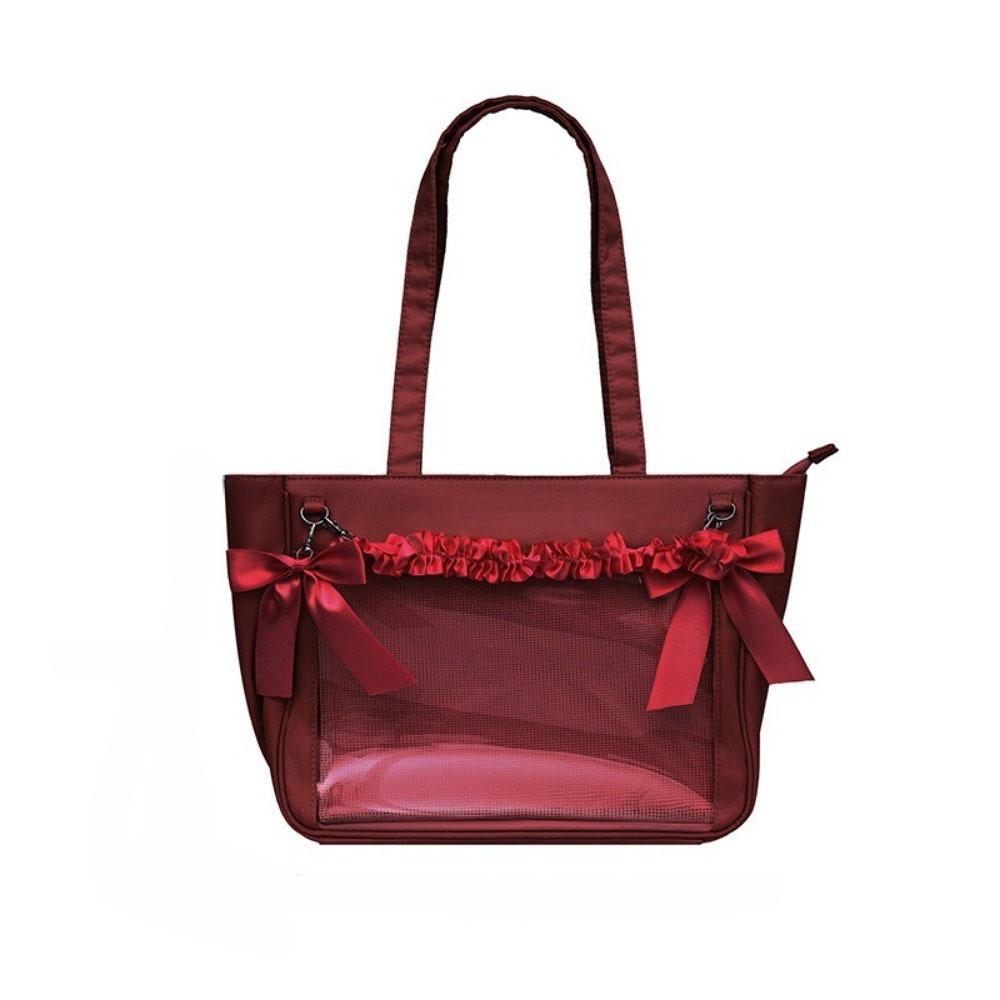 Cute Large Capacity Bow Ita Shoulder Bag Clear Sweet Transparent Pocket Itabag Japanese Style Badge Display Shoulder Bag Outdoor
Cute Large Capacity Bow Ita Shoulder Bag Clear Sweet Transparent Pocket Itabag Japanese Style Badge Display Shoulder Bag Outdoor