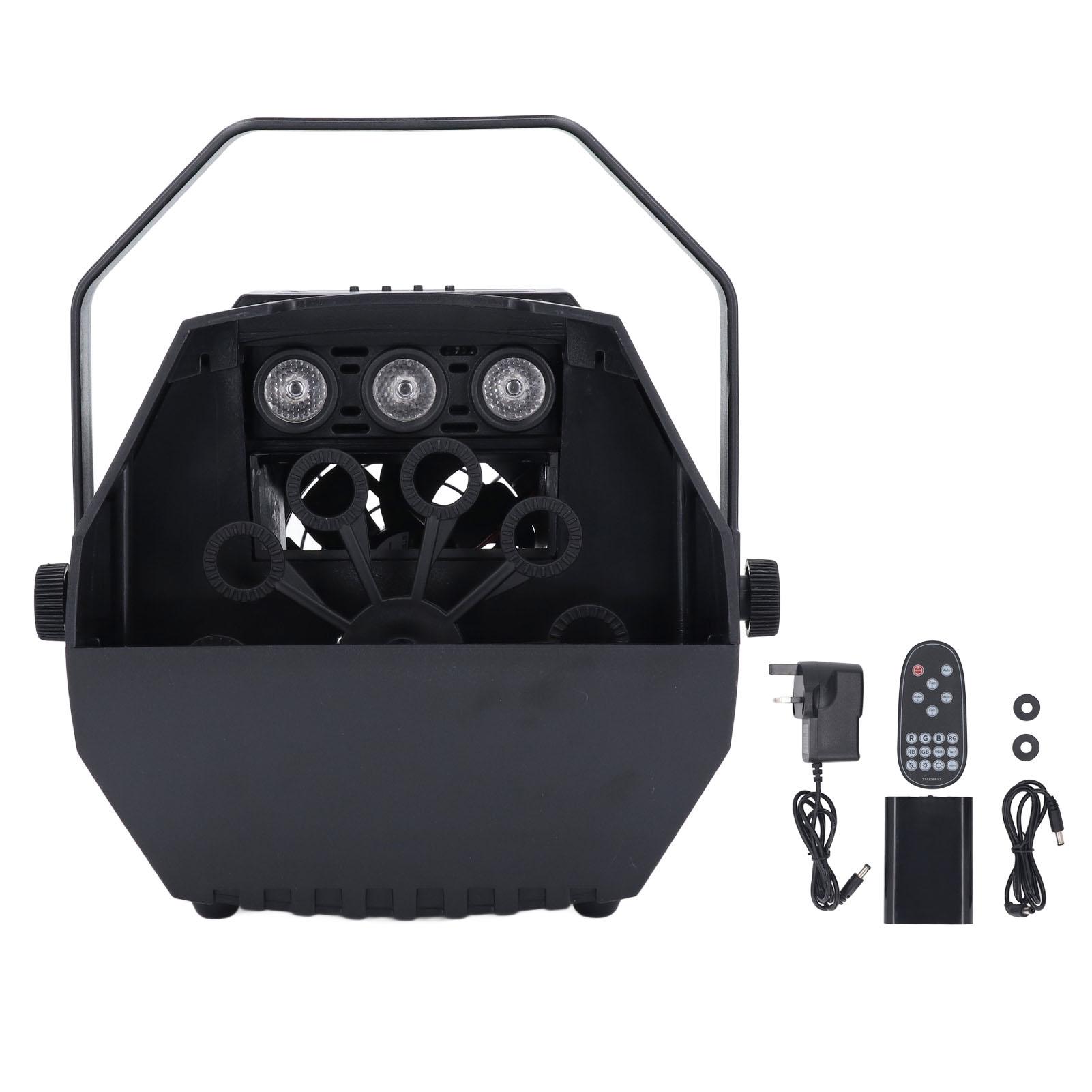 Bubble Machine Automatic Bubble Blower Remote Control Stage Bubble Maker with RGB Light and LED UK Plug
Bubble Machine Automatic Bubble Blower Remote Control Stage Bubble Maker with RGB Light and LED UK Plug