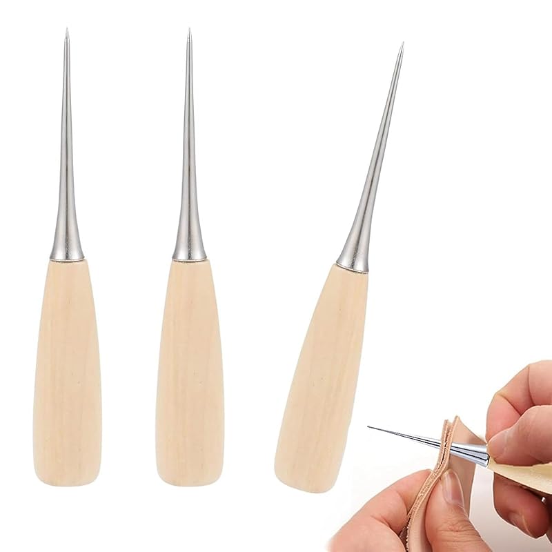 DERCHIA perforation handicraft Kujiri set of 3 stainless steel awl zacraft leather tool set with hole sewing leather craft DIY Hand sewing repair
DERCHIA perforation handicraft Kujiri set of 3 stainless steel awl zacraft leather tool set with hole sewing leather craft DIY Hand sewing repair