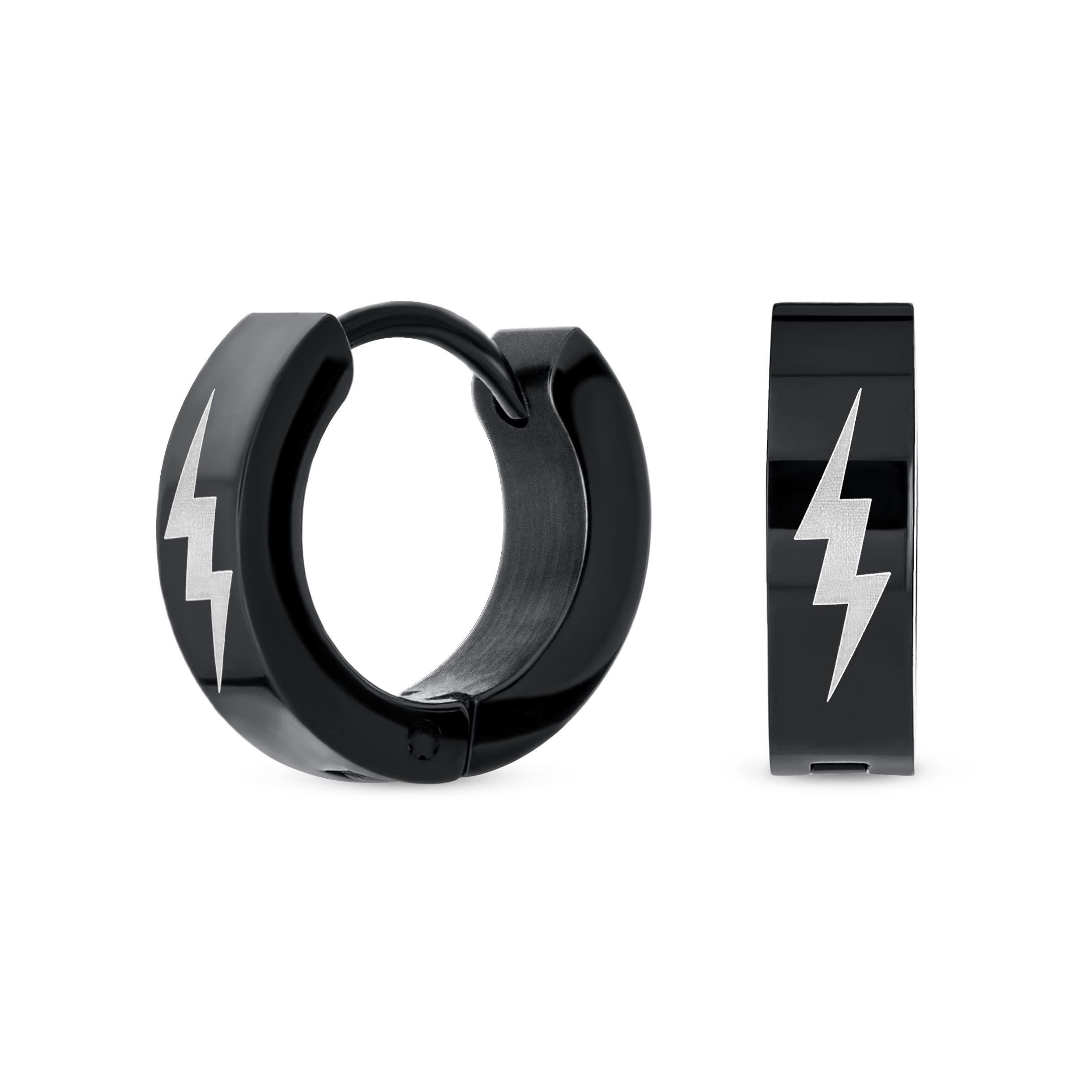 Унисекс Байкерские украшения Flash Lightning Light Bolt Hook Kpop Huggie Серьги для мужчин, женщин, подростков, черная IP нержавеющая сталь
Унисекс Байкерские украшения Flash Lightning Light Bolt Hook Kpop Huggie Серьги для мужчин, женщин, подростков, черная IP нержавеющая сталь