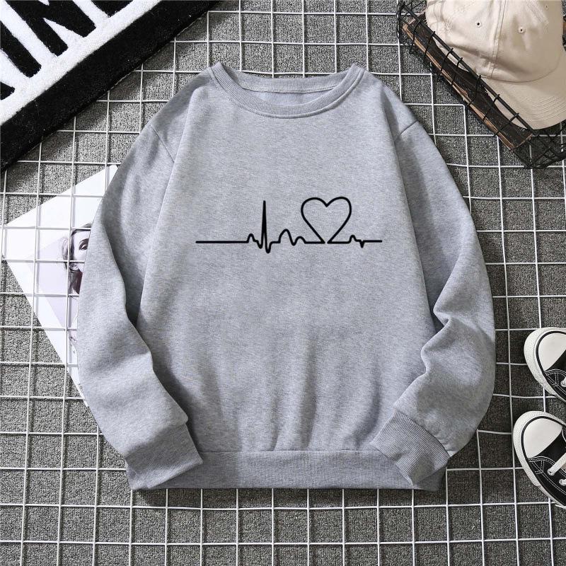 Women s Autumn & Winter Heartbeat Hoodie with Plus Velvet - Loose Fit, Round Neck Top for Students M світло-сірий колір
Women s Autumn & Winter Heartbeat Hoodie with Plus Velvet - Loose Fit, Round Neck Top for Students M світло-сірий колір