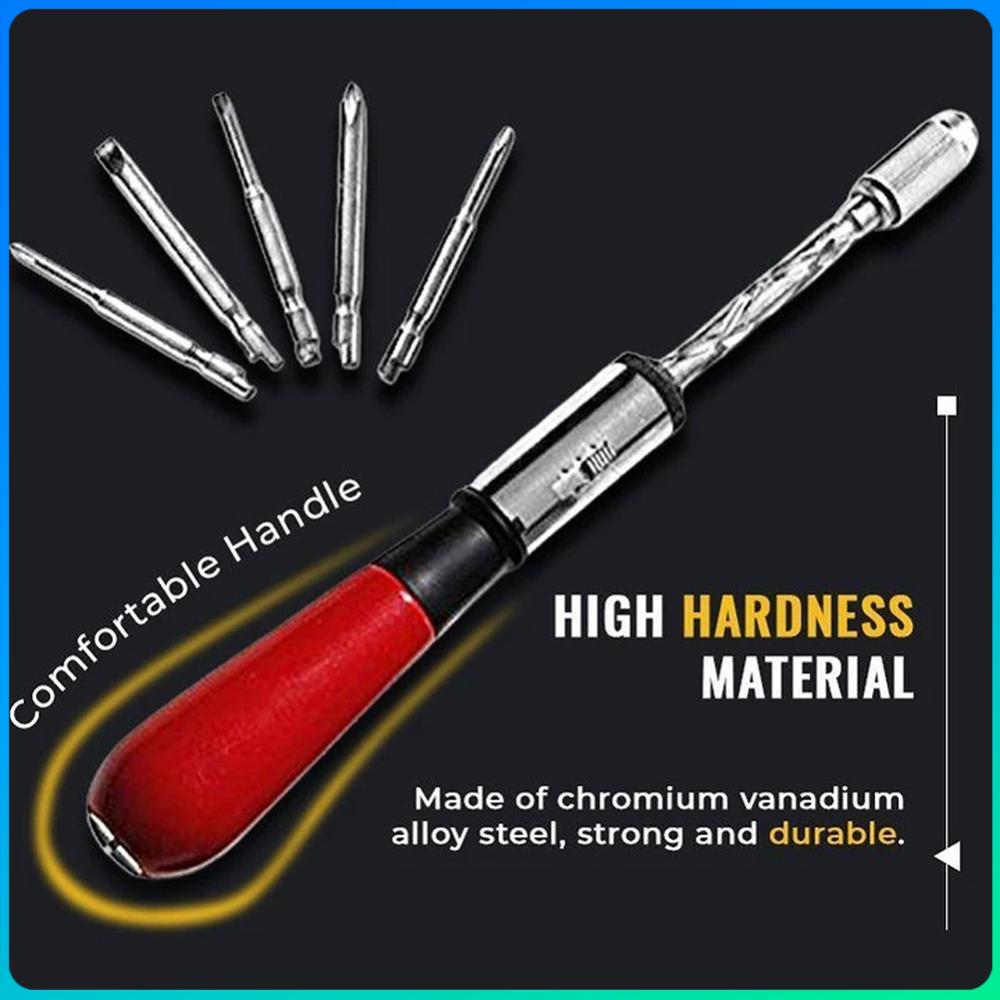 Press Type Semi-automatic Rotating Screwdriver Destornillador with 5pcs Replacement Bits for Screws Tightening Loosening a
Press Type Semi-automatic Rotating Screwdriver Destornillador with 5pcs Replacement Bits for Screws Tightening Loosening a