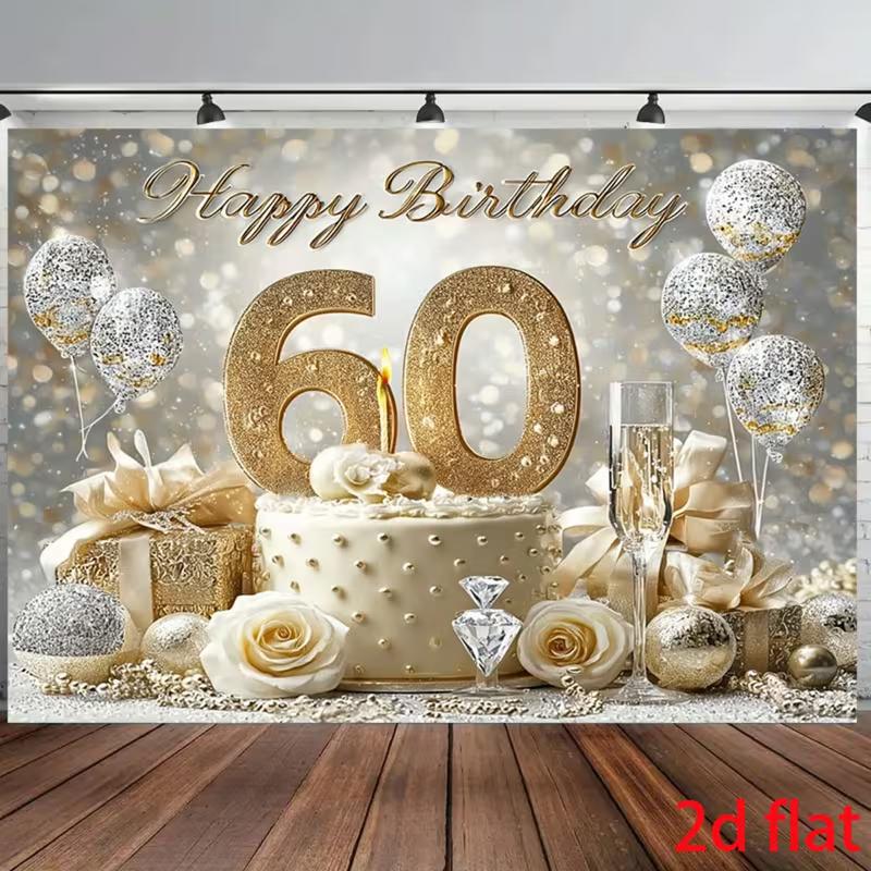 2D 60th Birthday Cake & Balloon Background for Adult Birthday Photoshoot 47.2x31.5inch/120*80cm
2D 60th Birthday Cake & Balloon Background for Adult Birthday Photoshoot 47.2x31.5inch/120*80cm