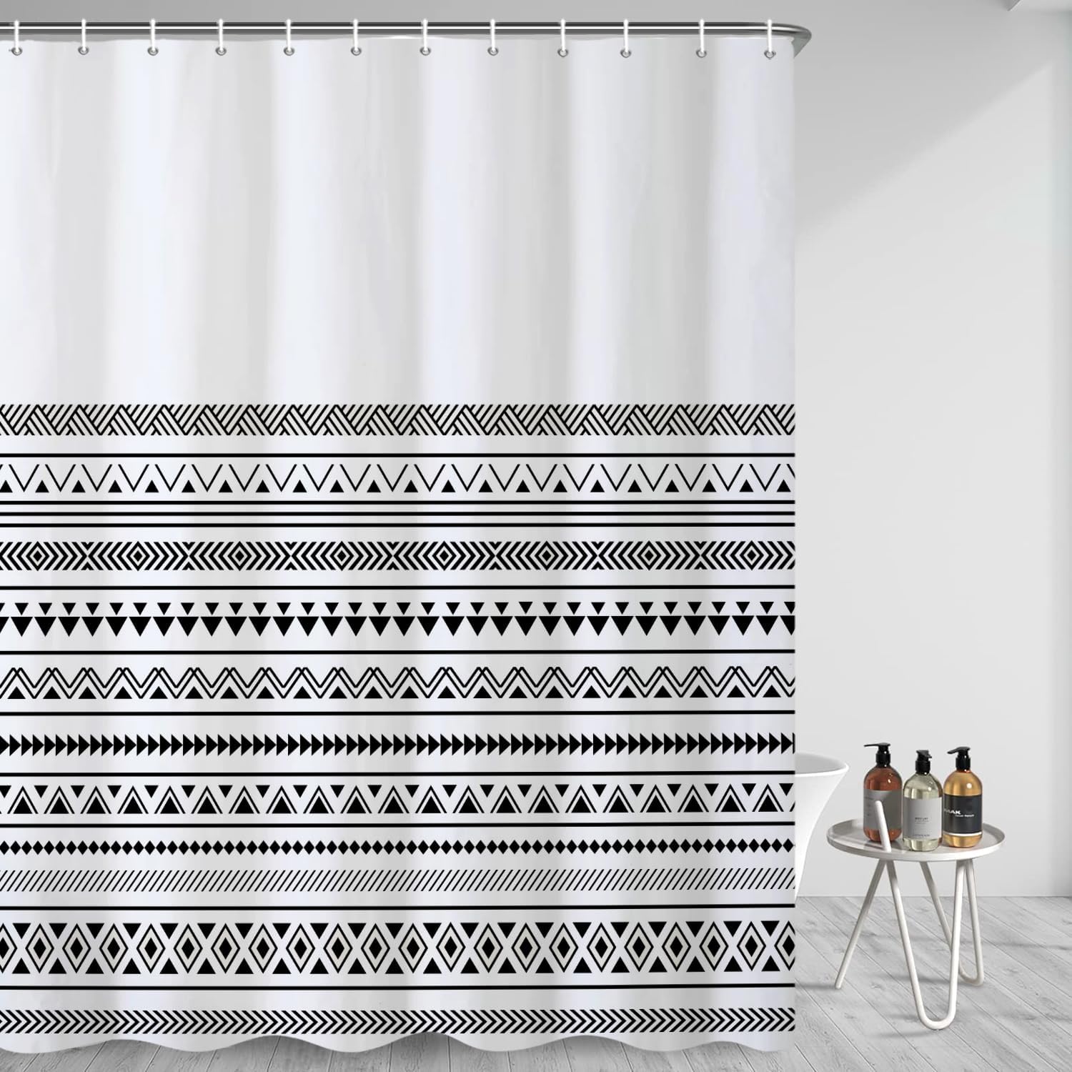 Black And White Shower Curtain, Modern Striped Wavy Line Bathroom Curtain Abstract Geometric Art Waterproof Fabric Bathtub W60H190(CM)-1 Pcs
Black And White Shower Curtain, Modern Striped Wavy Line Bathroom Curtain Abstract Geometric Art Waterproof Fabric Bathtub W60H190(CM)-1 Pcs