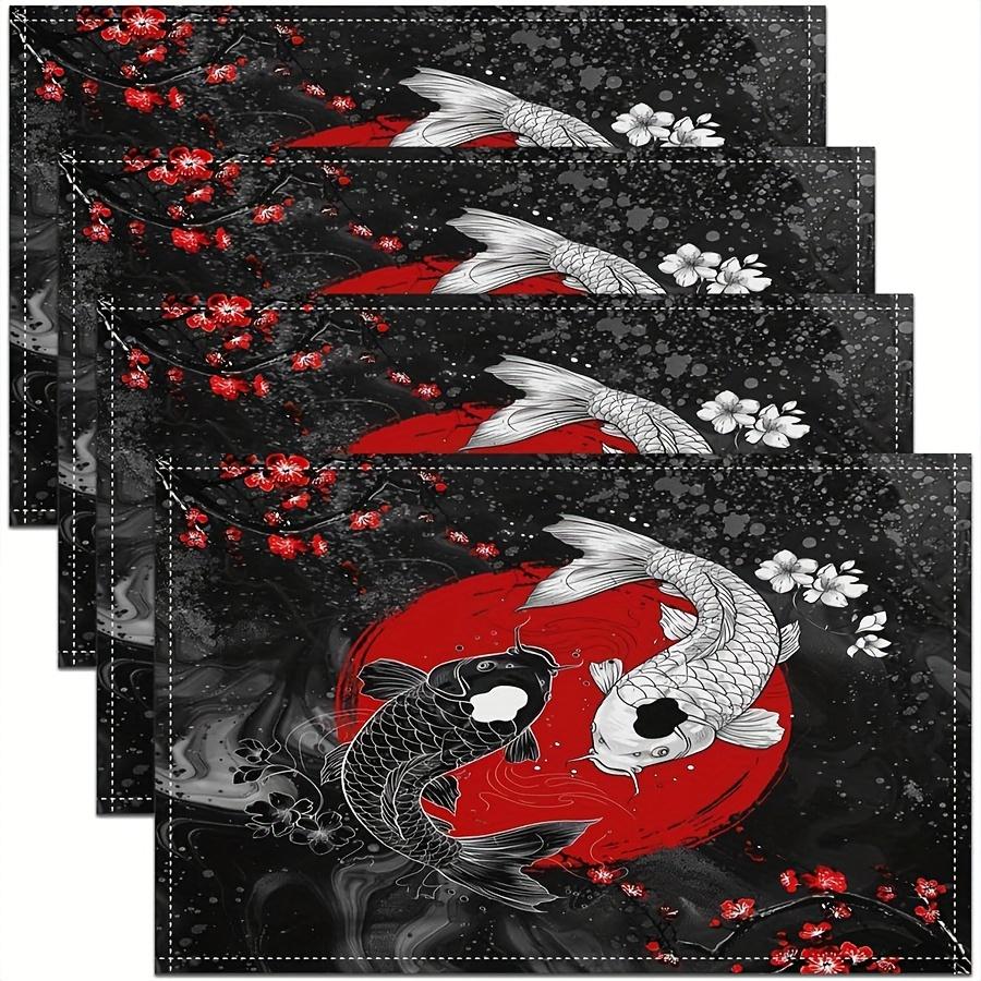 Koi Fish Placemats Set of 4 Japanese Style Table Mats Heat Resistant Washable Kitchen Dining Decor Asian Home Decor 4Pcs-30X45cm(12X18in
Koi Fish Placemats Set of 4 Japanese Style Table Mats Heat Resistant Washable Kitchen Dining Decor Asian Home Decor 4Pcs-30X45cm(12X18in