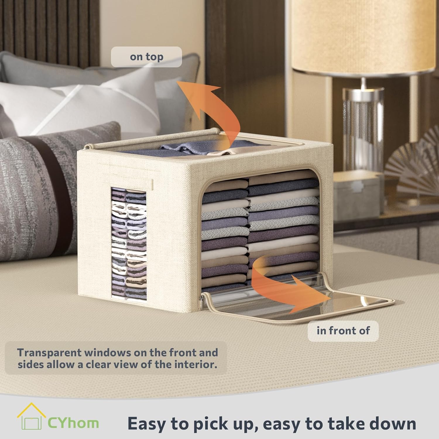 Foldable Storage Bins with Window & Handles, Linen Fabric Organizer Set for Bedding, Books (Beige, Medium, 36L) United States
Foldable Storage Bins with Window & Handles, Linen Fabric Organizer Set for Bedding, Books (Beige, Medium, 36L) United States