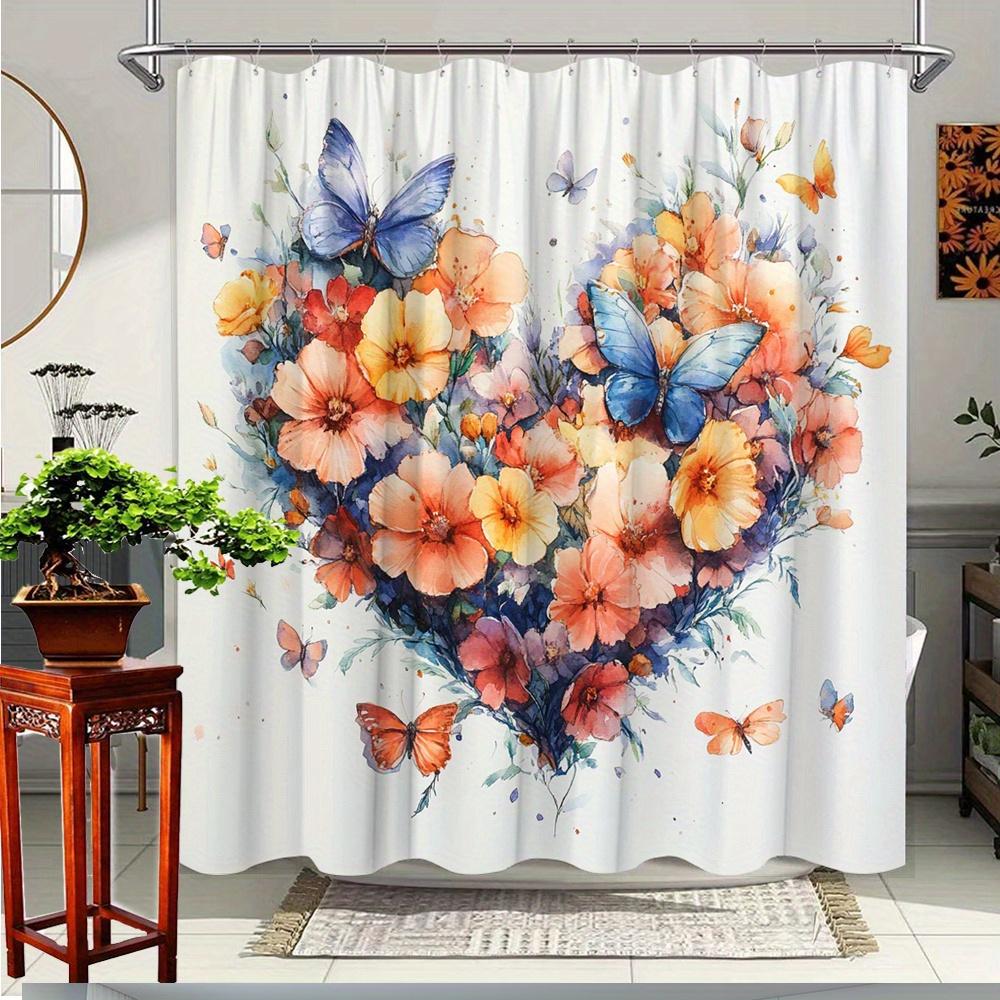 1Pc Valentine S Day Floral Heart Shower Curtain With Colorful Butterflies - Polyester Fabric Bathroom Decor, 70. 8X70. 8 Inches, W60H190(CM)-1 Pcs
1Pc Valentine S Day Floral Heart Shower Curtain With Colorful Butterflies - Polyester Fabric Bathroom Decor, 70. 8X70. 8 Inches, W60H190(CM)-1 Pcs