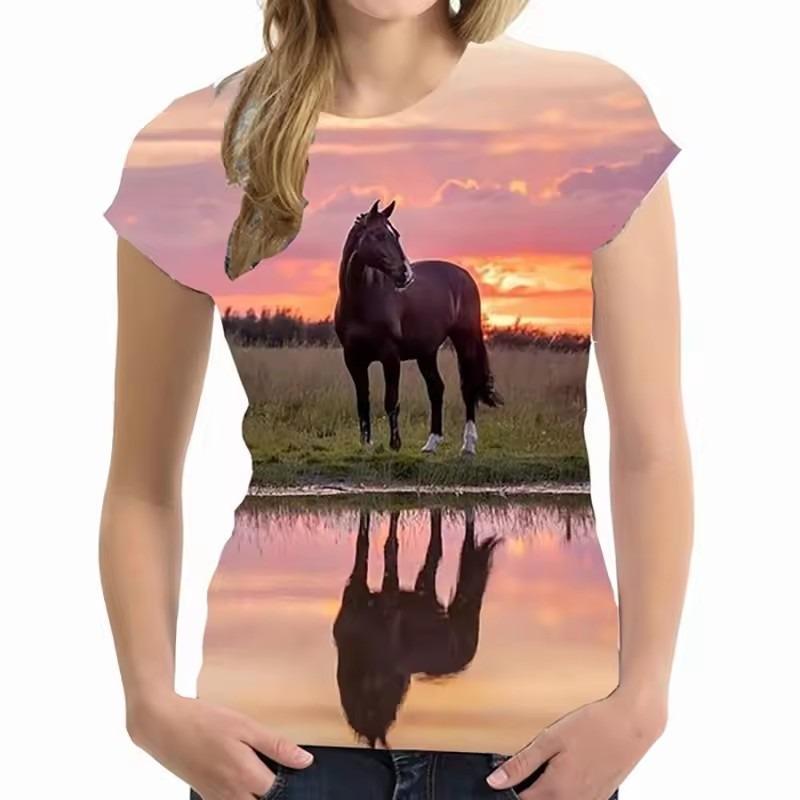 Summer Woman T-shirt Horse 3D Print Animal Tees Women Streetwear Casual Short Sleeve Y2k Tops Harajuku Girls Oversized T Shirts 6XL
Summer Woman T-shirt Horse 3D Print Animal Tees Women Streetwear Casual Short Sleeve Y2k Tops Harajuku Girls Oversized T Shirts 6XL