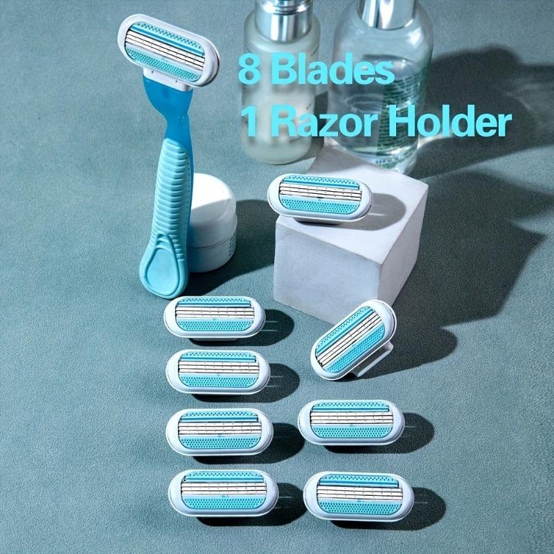 1 Set Stainless Steel Women s Razor Hair Trimmer Shaver Facial Razor with Holder 1set of 1 blade holder + 8 replacement heads синій
1 Set Stainless Steel Women s Razor Hair Trimmer Shaver Facial Razor with Holder 1set of 1 blade holder + 8 replacement heads синій