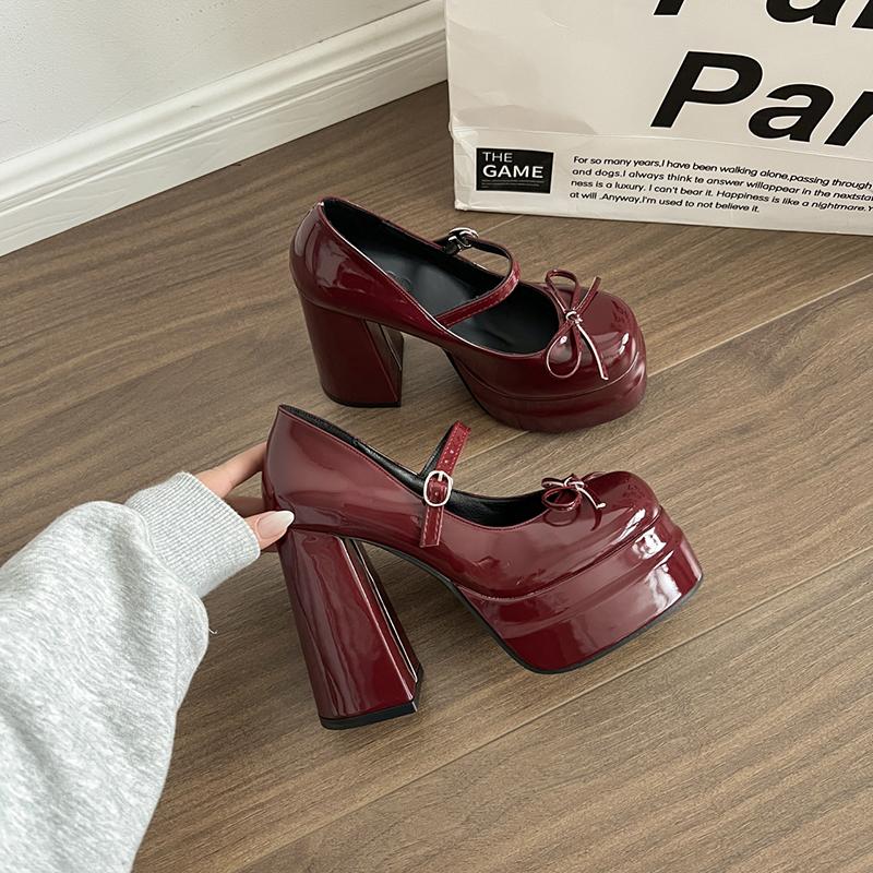 Platform Square High Heel Women s Mary Jane Shoes Fashion Butterfly-knot Shoes Spring Autumn Wedding Party Shoes 40 вино красного
Platform Square High Heel Women s Mary Jane Shoes Fashion Butterfly-knot Shoes Spring Autumn Wedding Party Shoes 40 вино красного