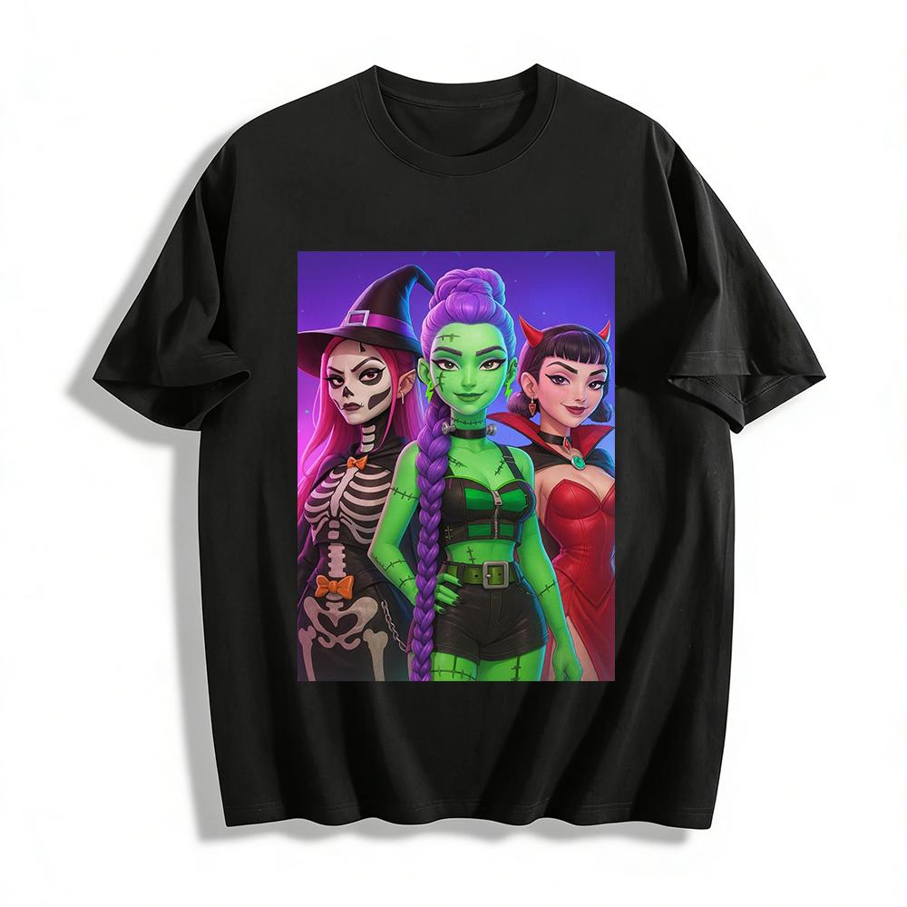 Halloween Themed Top with Frankenstein Witch Vampire Prints, Festive Statement Wear Pure cotton T-shirt XXS
Halloween Themed Top with Frankenstein Witch Vampire Prints, Festive Statement Wear Pure cotton T-shirt XXS