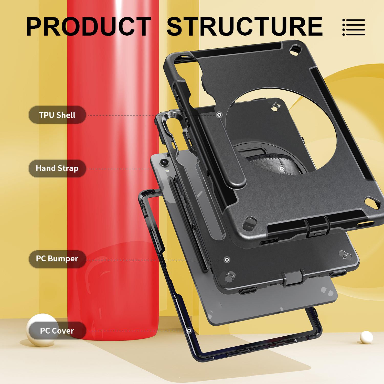 For Samsung Galaxy Tab S9/S10 FE/S9 FE Case Pen Slot Tablet Kickstand Cover with Shoulder Strap A
For Samsung Galaxy Tab S9/S10 FE/S9 FE Case Pen Slot Tablet Kickstand Cover with Shoulder Strap A
