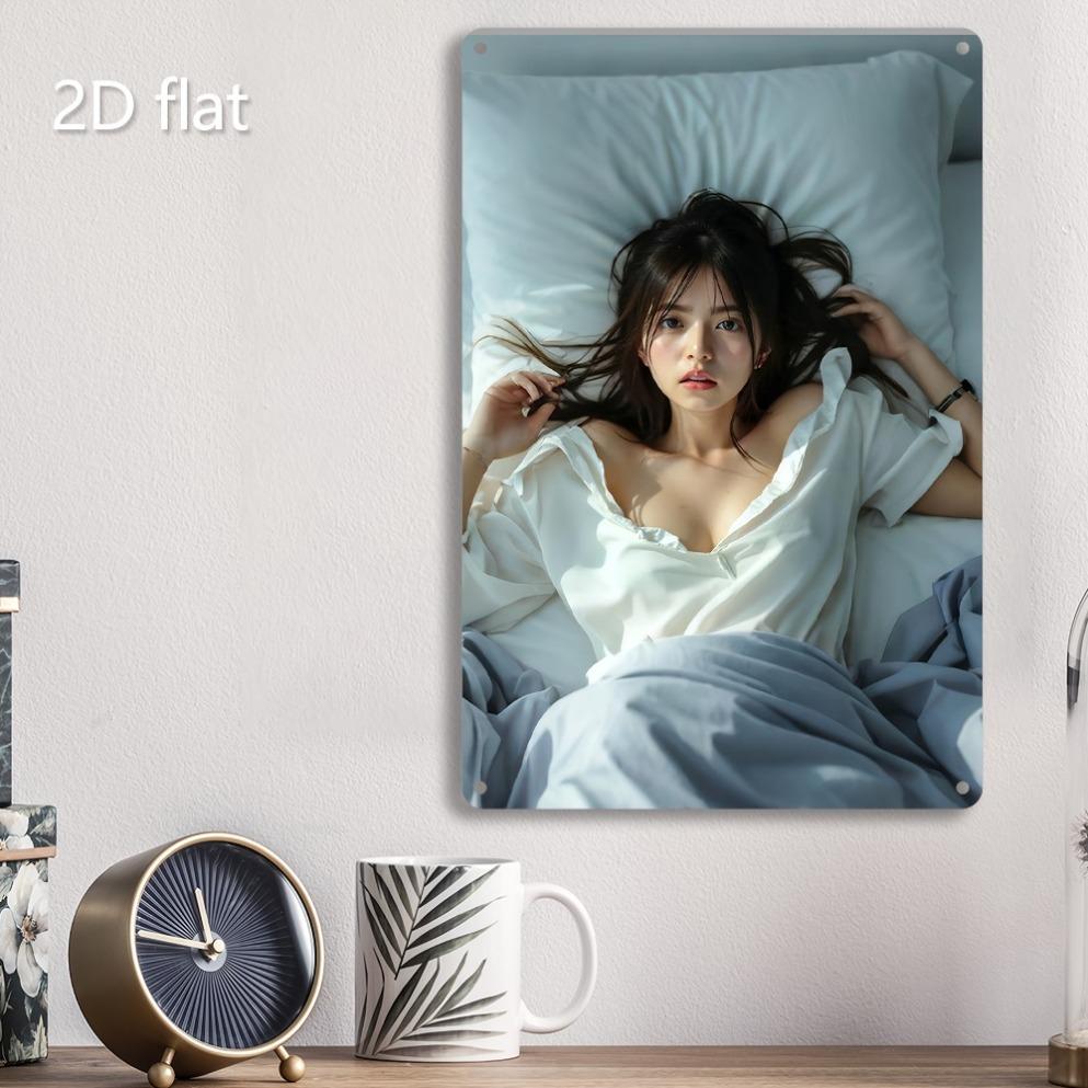 Hisun Tin Sign HD Metal Wall Art Serene Asian Woman with Disheveled Long Dark Hair Lying on Bed in Flowing White Shirt with Deep Neckline Featu 20x30cm
Hisun Tin Sign HD Metal Wall Art Serene Asian Woman with Disheveled Long Dark Hair Lying on Bed in Flowing White Shirt with Deep Neckline Featu 20x30cm