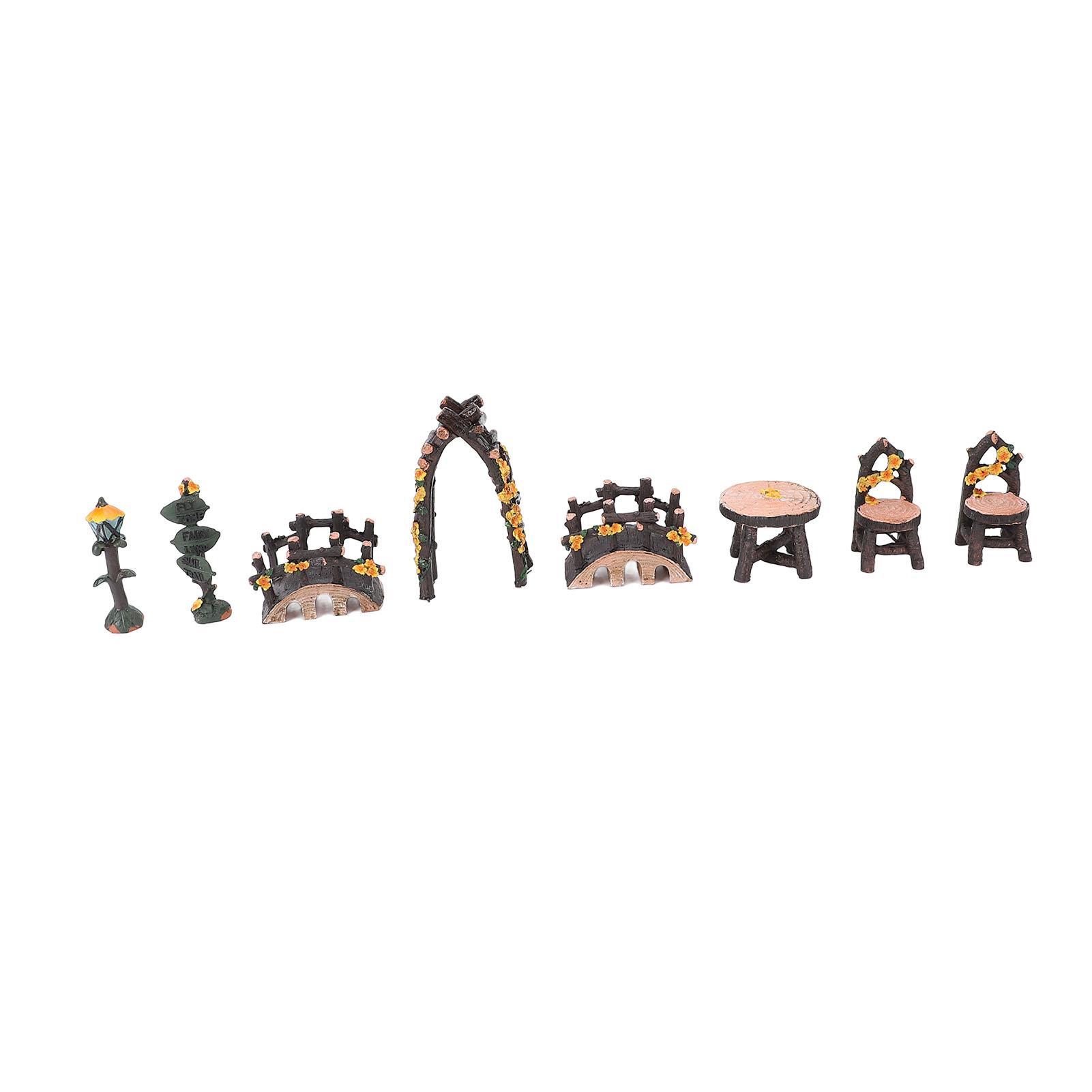 8PCS Fairy Garden Accessories Set Resin Miniature Table and Chairs Set Garden Furniture Ornaments for Home Micro Landscape Decoration
8PCS Fairy Garden Accessories Set Resin Miniature Table and Chairs Set Garden Furniture Ornaments for Home Micro Landscape Decoration