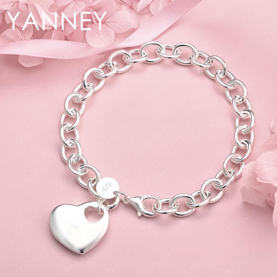 925 Sterling Silver 8-inch Simple Heart-Shaped Bracelet for Women, Fashionable Party Gift Accessories Jewelry
925 Sterling Silver 8-inch Simple Heart-Shaped Bracelet for Women, Fashionable Party Gift Accessories Jewelry
