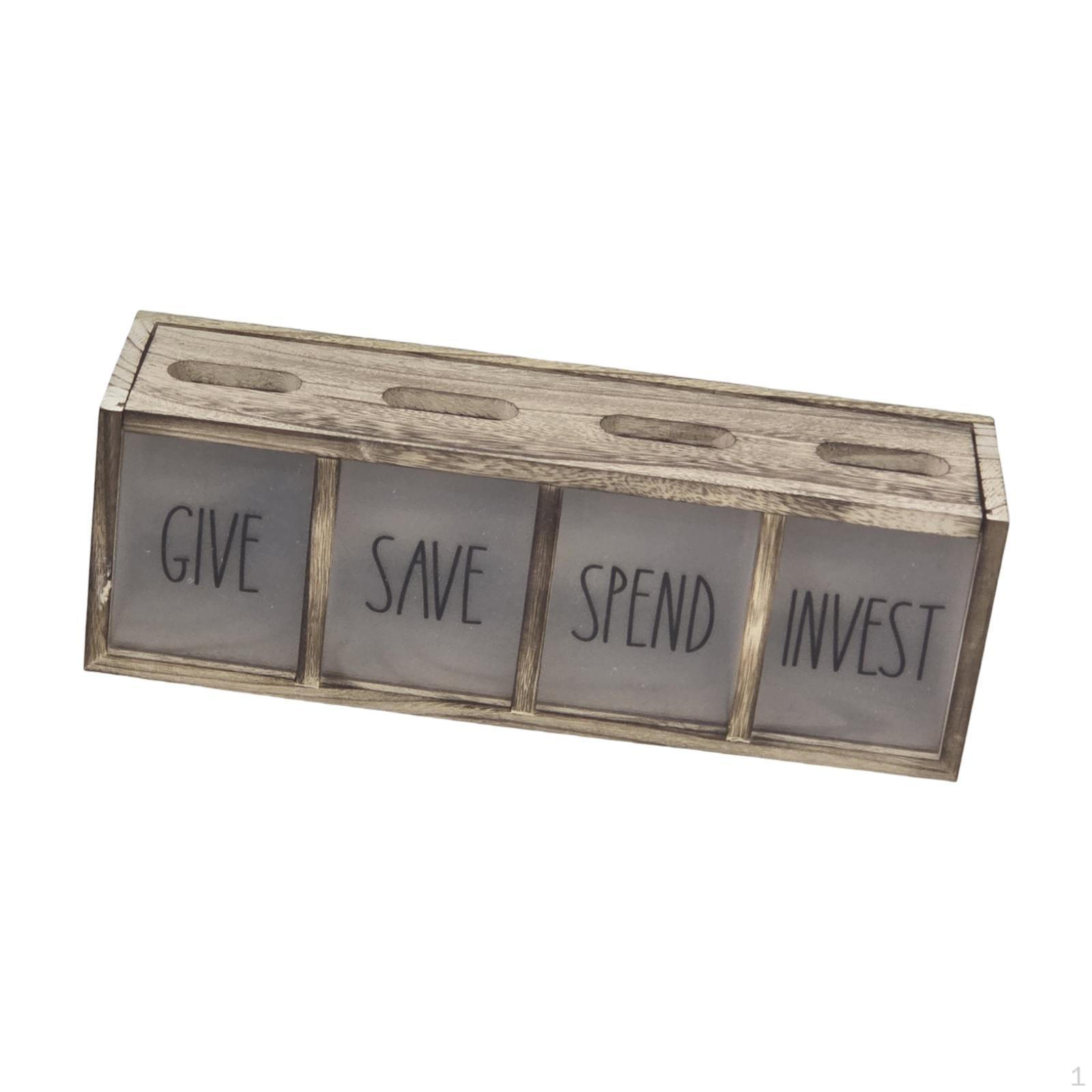 Illustrated Wooden Piggy Bank Save, Spend And Invest for Children світло-коричневого кольору
Illustrated Wooden Piggy Bank Save, Spend And Invest for Children світло-коричневого кольору