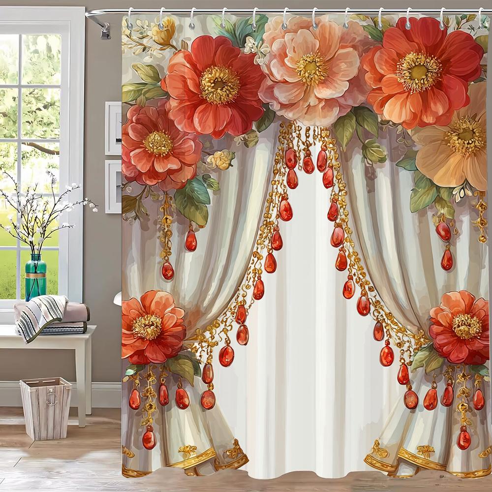 1 Piece Imitation Of European Flower Style Shower Curtain, Bathroom Curtain With Hooks,Printed Polyester Home Decorative Curtain W60H190(CM)-1 Pcs
1 Piece Imitation Of European Flower Style Shower Curtain, Bathroom Curtain With Hooks,Printed Polyester Home Decorative Curtain W60H190(CM)-1 Pcs
