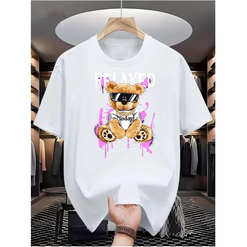 European sizes Trendy Bear Print Men s Casual Digital Print T-Shirt, Round Neck, Short Sleeve, Street Hip-Hop Style, Summer Fashion Trend, Sporty Look S белый
European sizes Trendy Bear Print Men s Casual Digital Print T-Shirt, Round Neck, Short Sleeve, Street Hip-Hop Style, Summer Fashion Trend, Sporty Look S белый