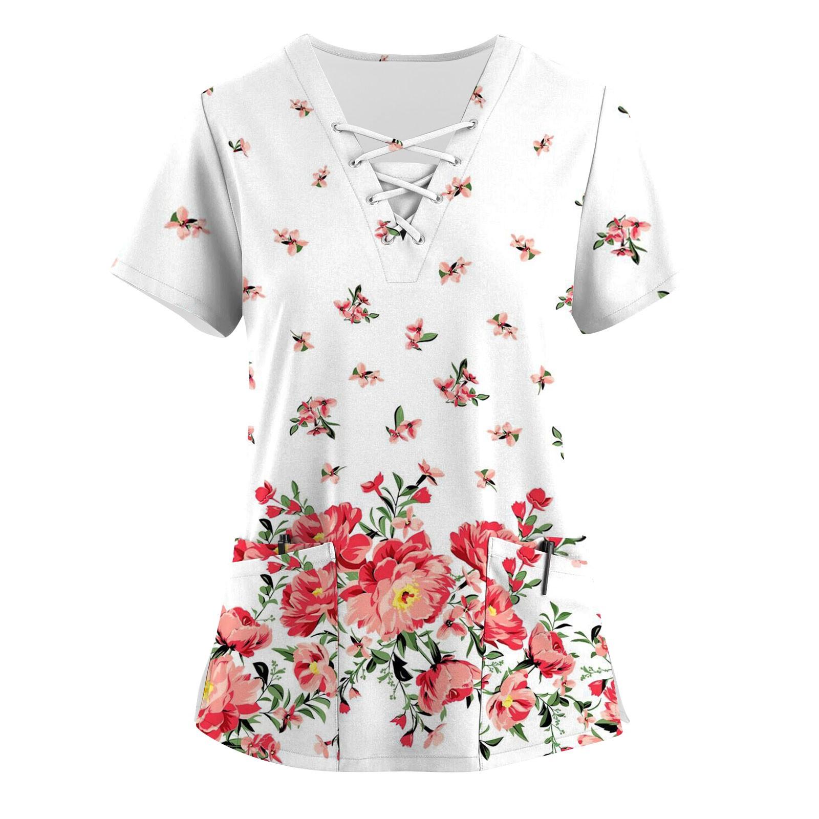Женские топы с короткими рукавами и v-образным вырезом с принтом, рабочая блузка с карманами XL белый
Женские топы с короткими рукавами и v-образным вырезом с принтом, рабочая блузка с карманами XL белый