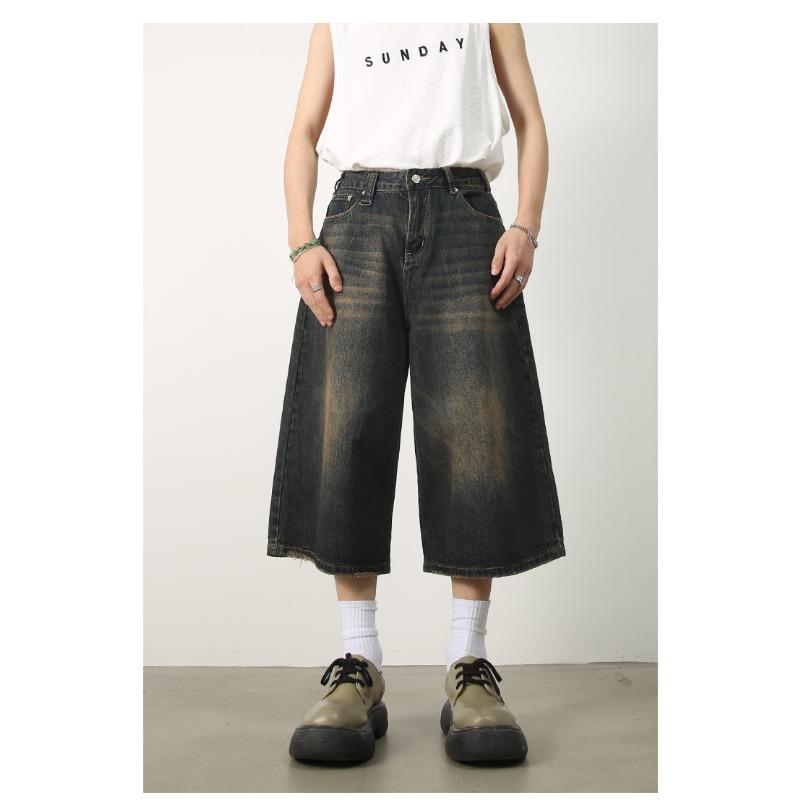 Mid-length Pants Retro Old Denim Shorts Loose Loose Wide-leg Straight Seven Pants Straight Loose Jeans for Men Fashionable and Comfortable Pants XL темно-синього кольору
Mid-length Pants Retro Old Denim Shorts Loose Loose Wide-leg Straight Seven Pants Straight Loose Jeans for Men Fashionable and Comfortable Pants XL темно-синього кольору