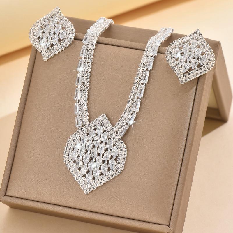 Meier Elegant full diamond zircon multi-color evening party wedding accessories necklace earring set
Meier Elegant full diamond zircon multi-color evening party wedding accessories necklace earring set