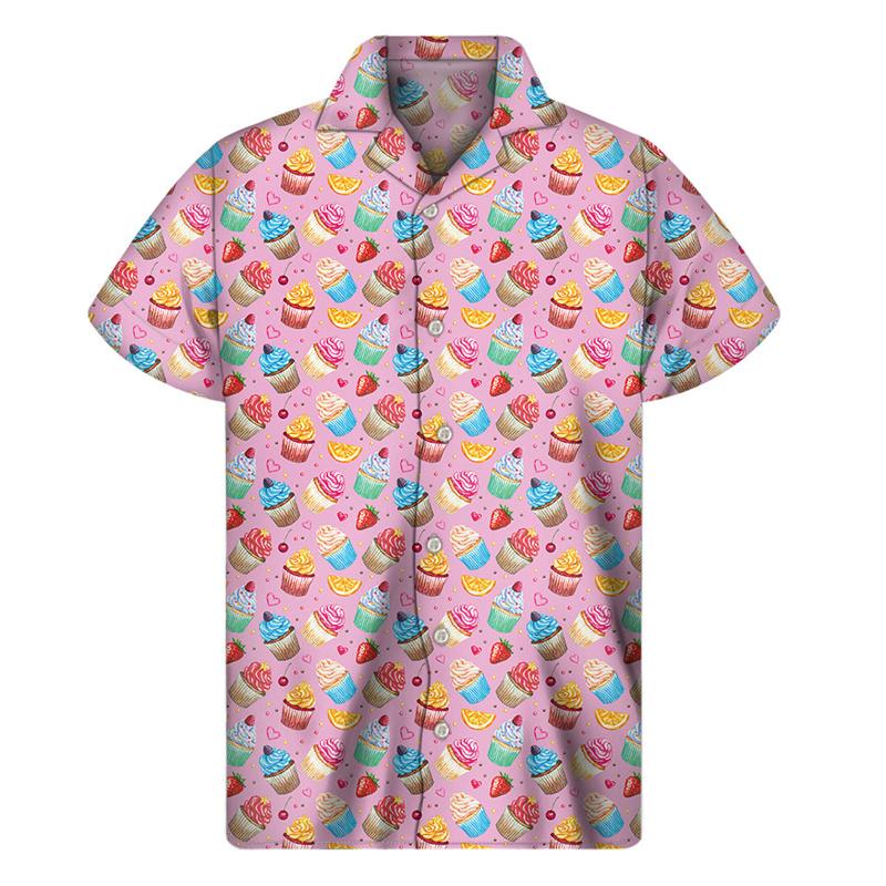 Cartoon Cupcake Graphic Hawaiian Shirts For Men Food Lapel Shirt Summer Street Loose Tees Button Short Sleeves Blouse 5XL
Cartoon Cupcake Graphic Hawaiian Shirts For Men Food Lapel Shirt Summer Street Loose Tees Button Short Sleeves Blouse 5XL