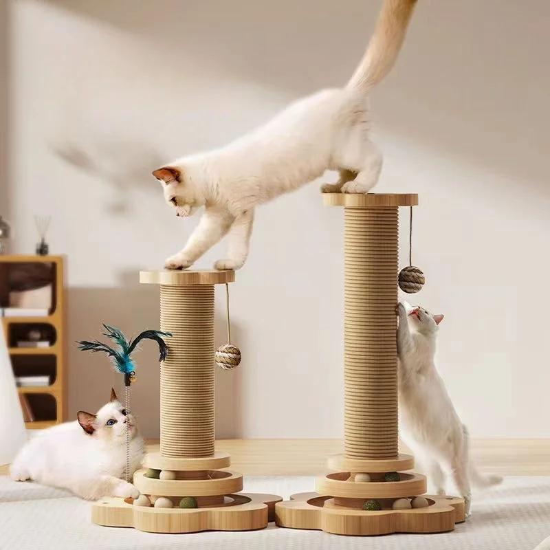 Cat Grab Column Cat Climbing Frame Wood Cat Toy Cat Turntable Funny Cat Stick Balls Durable Sisal Scratching Board Cat Supplies
Cat Grab Column Cat Climbing Frame Wood Cat Toy Cat Turntable Funny Cat Stick Balls Durable Sisal Scratching Board Cat Supplies