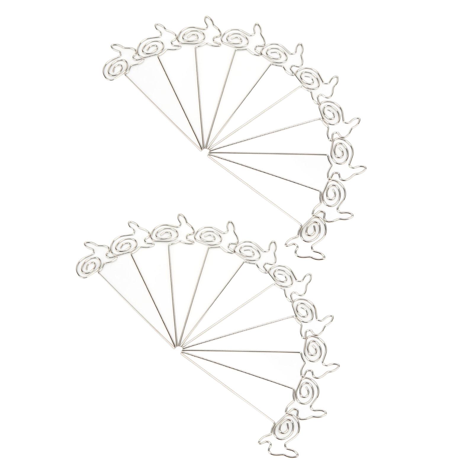 20 шт. зажимы для карточек для стола, серебряные, 10 см в длину, симпатичный внешний вид, железный материал, прочный, настольная картинка