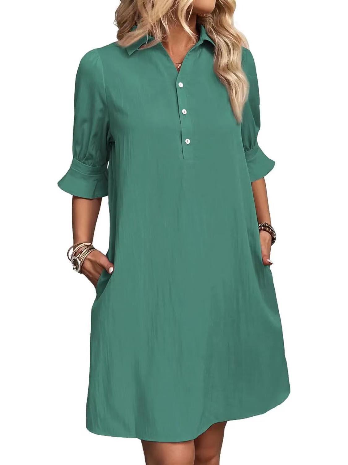 2025 Европейско-американское осеннее женское повседневное свободное однотонное платье Extra Large озеро зеленый
2025 Европейско-американское осеннее женское повседневное свободное однотонное платье Extra Large озеро зеленый