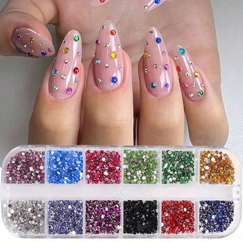12 Grid Shimmering Crystal Nail Art Rhinestones Flatback Colorful Gemstones Versatile Decoration Nails Shoes Makeup Bags
12 Grid Shimmering Crystal Nail Art Rhinestones Flatback Colorful Gemstones Versatile Decoration Nails Shoes Makeup Bags