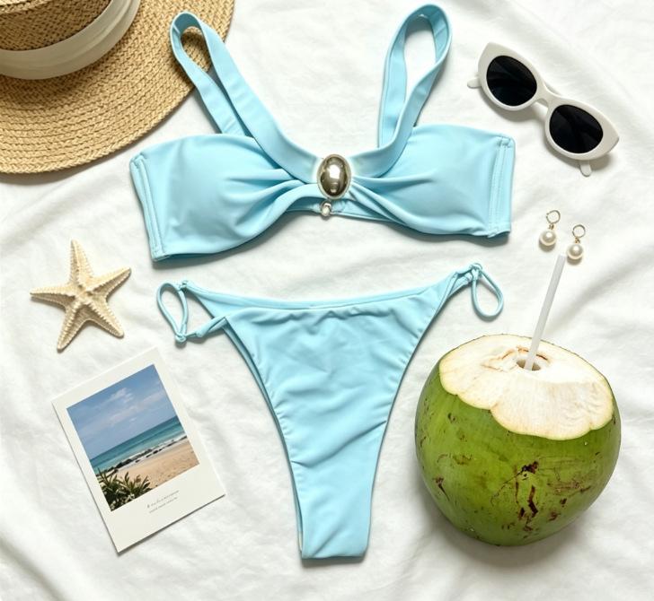 Bilkini sexy bikini, solid color split women s swimsuit swimsuit women L світло-синій колір
Bilkini sexy bikini, solid color split women s swimsuit swimsuit women L світло-синій колір