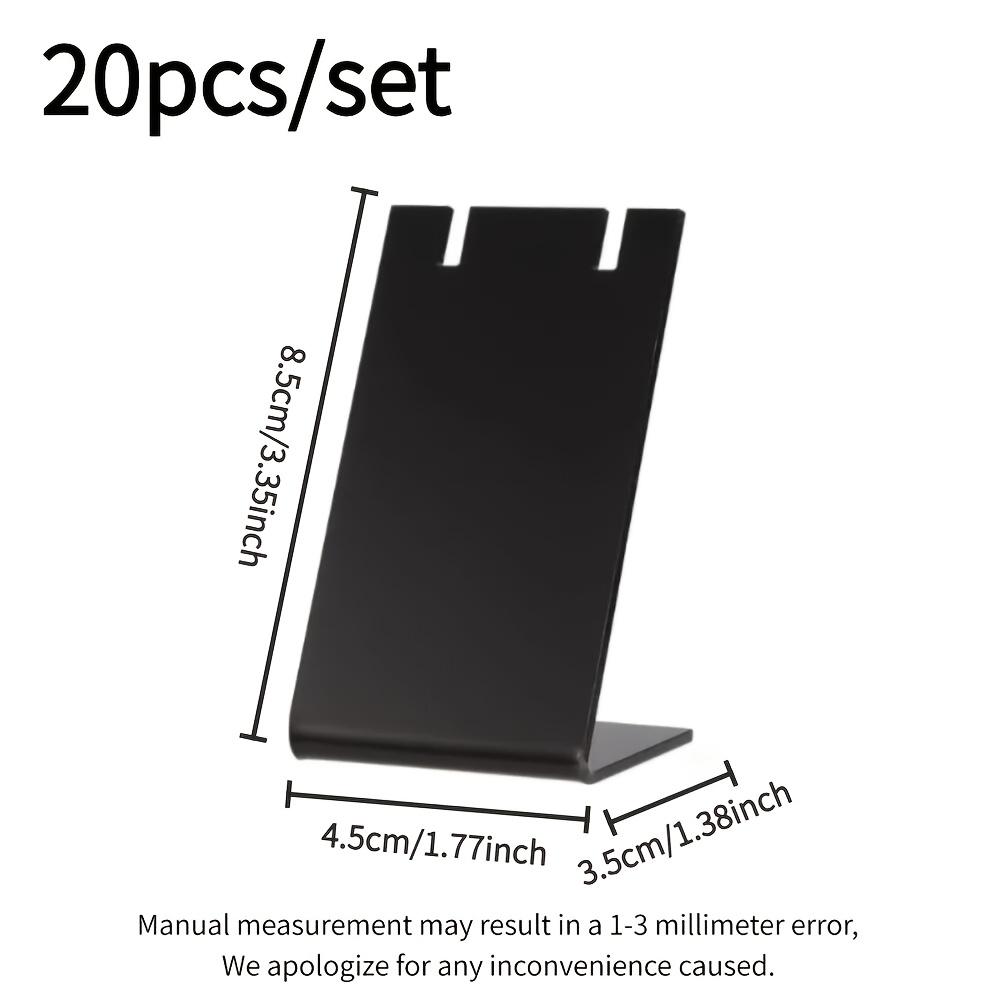 20pcs/set Black Acrylic L-shaped Jewelry Display Stand, Necklace and Earring Display Rack At Store Counters, Retail Jewelry Packaging Supplies 1.77x1.38x3.35inch, 20pcs
20pcs/set Black Acrylic L-shaped Jewelry Display Stand, Necklace and Earring Display Rack At Store Counters, Retail Jewelry Packaging Supplies 1.77x1.38x3.35inch, 20pcs