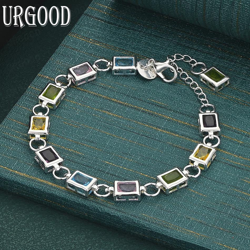 Fashion AAA Zircon 925 Sterling Silver Square Bracelet Gift Jewelry 20CM
Fashion AAA Zircon 925 Sterling Silver Square Bracelet Gift Jewelry 20CM