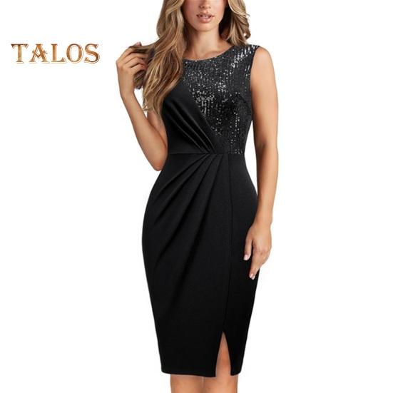 Женское облегающее платье с пайетками, без рукавов, с круглым вырезом, миди-платье, вечернее платье с разрезом и складками для коктейльной вечеринки S чёрный
Женское облегающее платье с пайетками, без рукавов, с круглым вырезом, миди-платье, вечернее платье с разрезом и складками для коктейльной вечеринки S чёрный