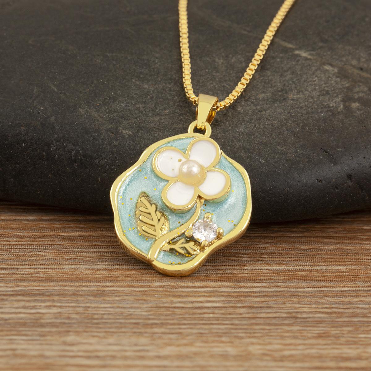 Nidin Hot Sale Inlaid Zircon Pearl Enamel Flower Charms Pendant Necklace For Women Birthday Party Clavicle Chain Jewelry Gifts світло-синій колір
Nidin Hot Sale Inlaid Zircon Pearl Enamel Flower Charms Pendant Necklace For Women Birthday Party Clavicle Chain Jewelry Gifts світло-синій колір