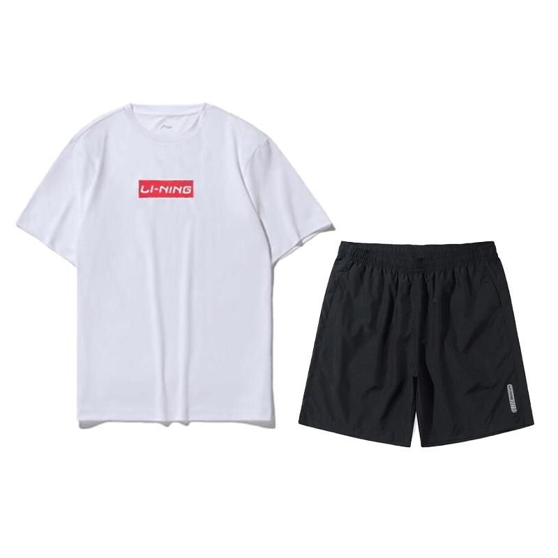 Li-Ning Letter Print Short Sleeve T-Shirt And Straight Leg Shorts Casual Sports Set Men sets ATST637-2+AKSP831-5 M
Li-Ning Letter Print Short Sleeve T-Shirt And Straight Leg Shorts Casual Sports Set Men sets ATST637-2+AKSP831-5 M