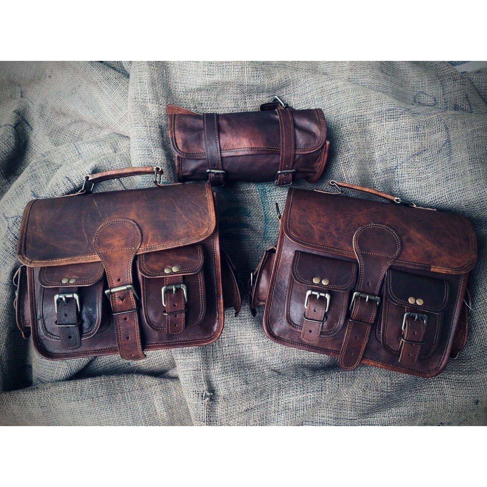 Leather Motorcycle Saddle Bags Three Brown Leather Side Pouch Panniers Real Goat
Leather Motorcycle Saddle Bags Three Brown Leather Side Pouch Panniers Real Goat