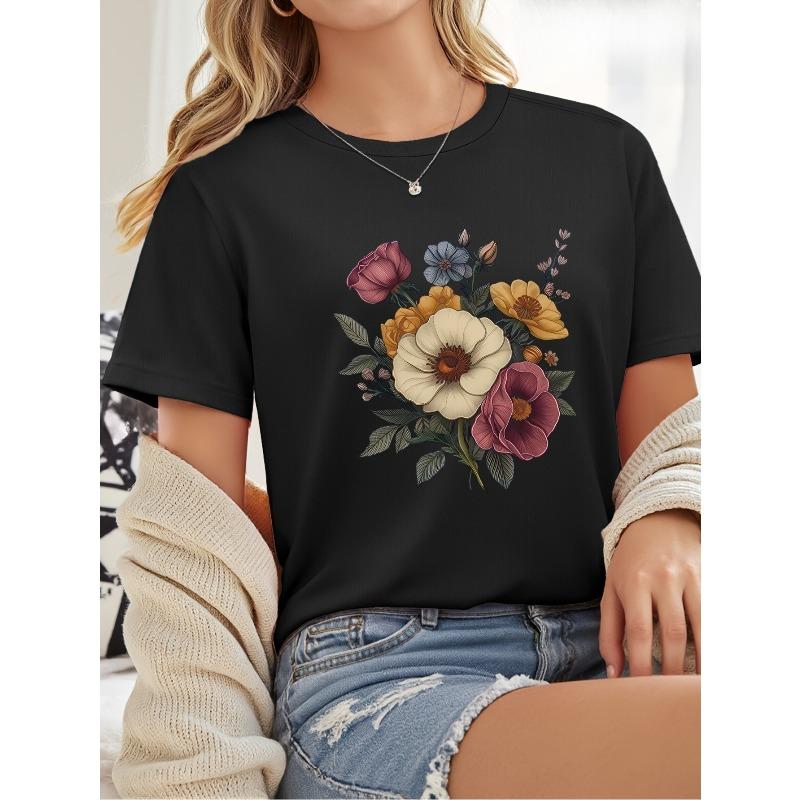 European sizes Summer Floral Short Sleeve 4XL чорний
European sizes Summer Floral Short Sleeve 4XL чорний