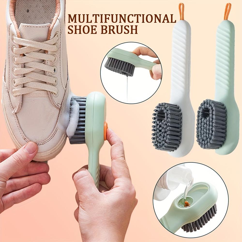 A shoe brush with a liquid container, a household pressure cleaning brush, and a multifunctional soft bristled shoe brush tool білий
A shoe brush with a liquid container, a household pressure cleaning brush, and a multifunctional soft bristled shoe brush tool білий